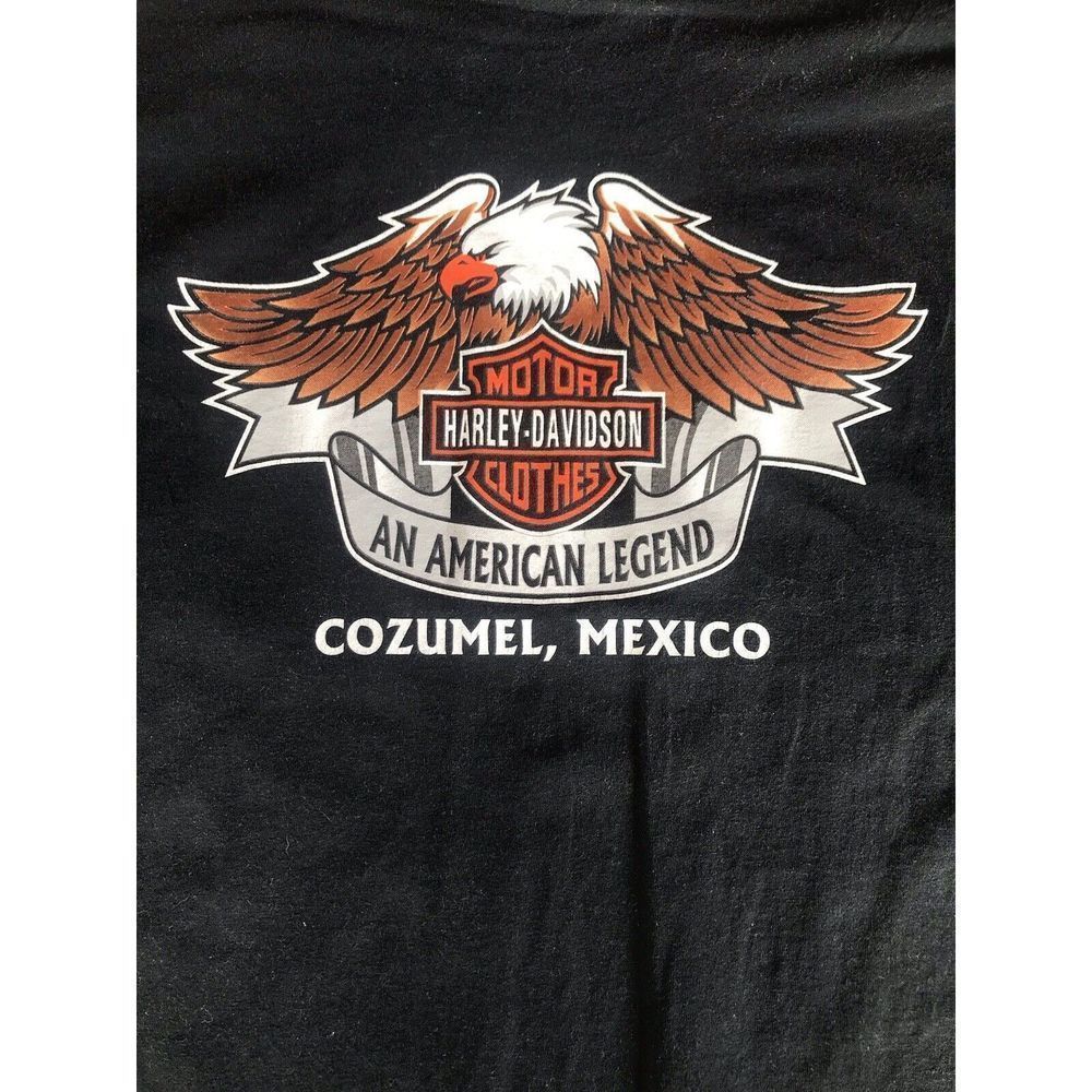 Biker Tee Harley Davidson Shirt Mens 2XL Black Tee Cozumel Mexico  Motorcycle